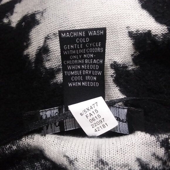 INC Black White Chevron Zig Zag Waterfall Cardigan - Picture 9 of 9